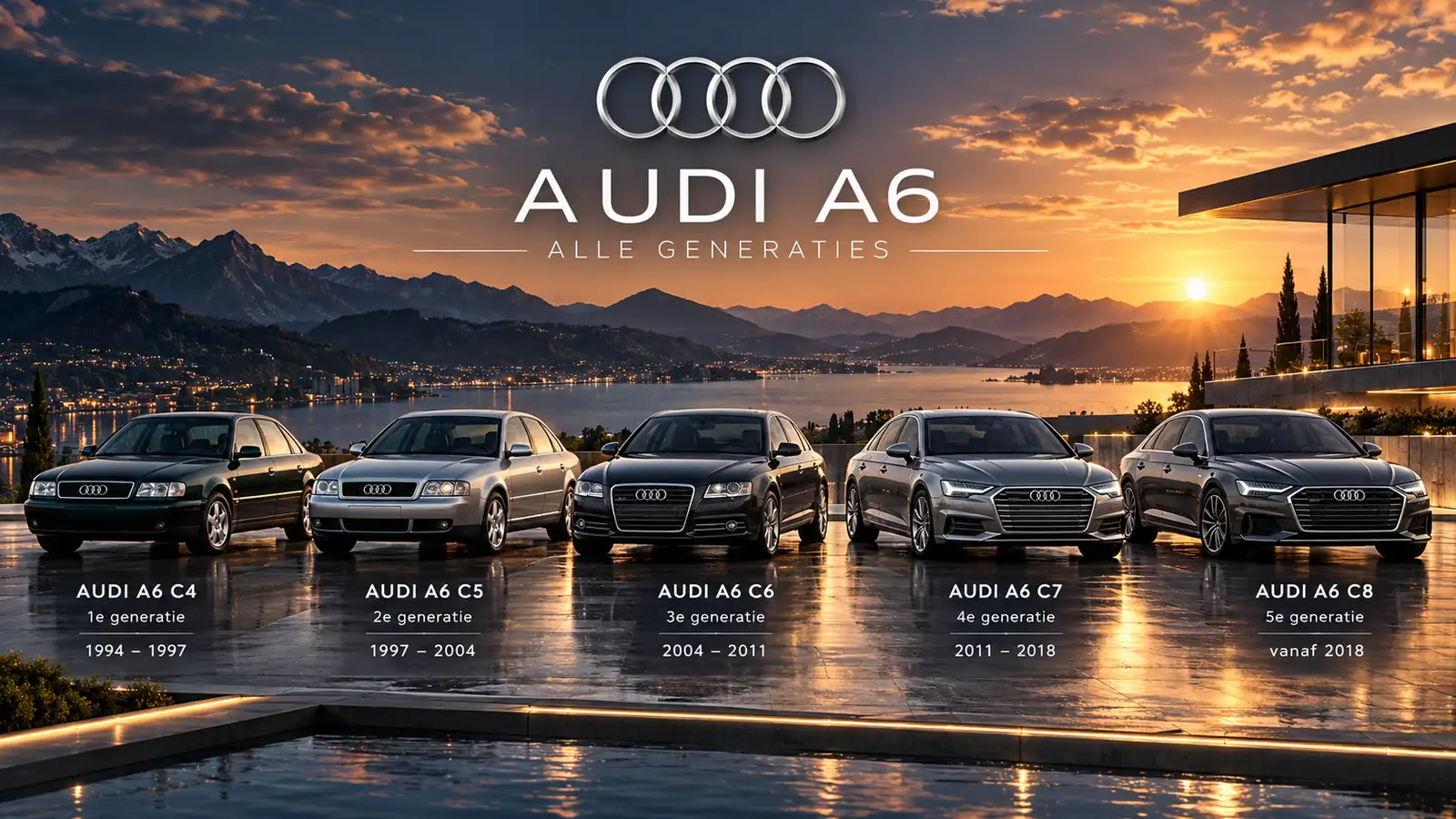 Les générations de l’Audi A6 côte à côte (illustration)