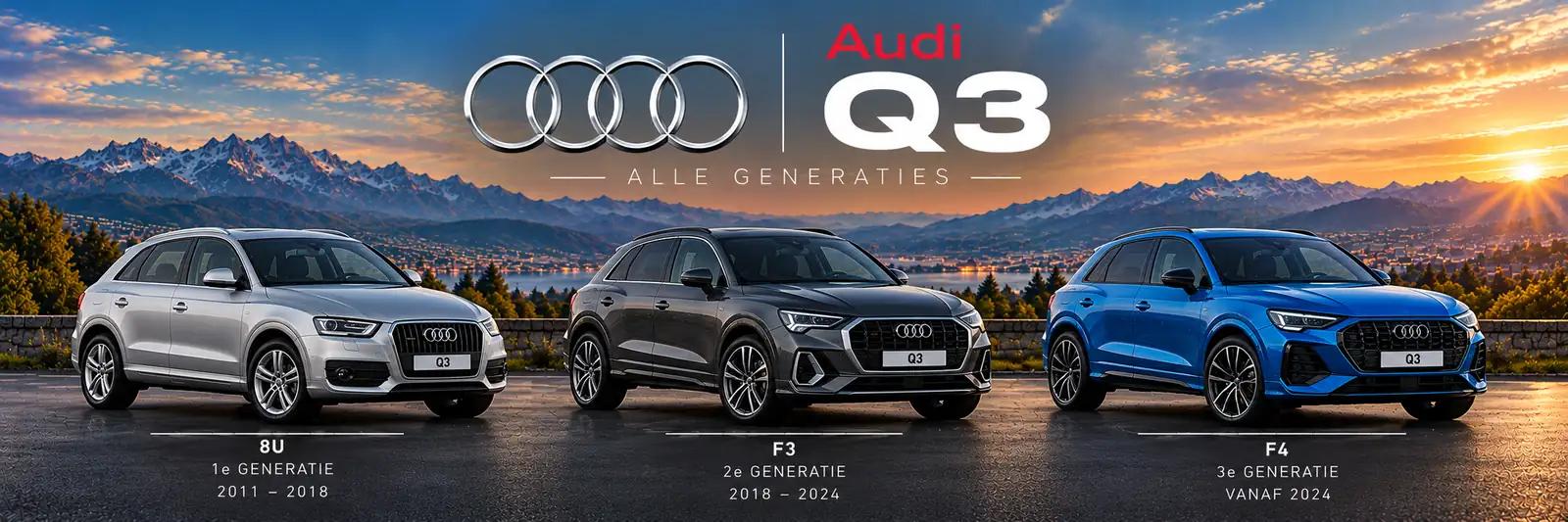 Les générations de l’Audi Q3 côte à côte (illustration)