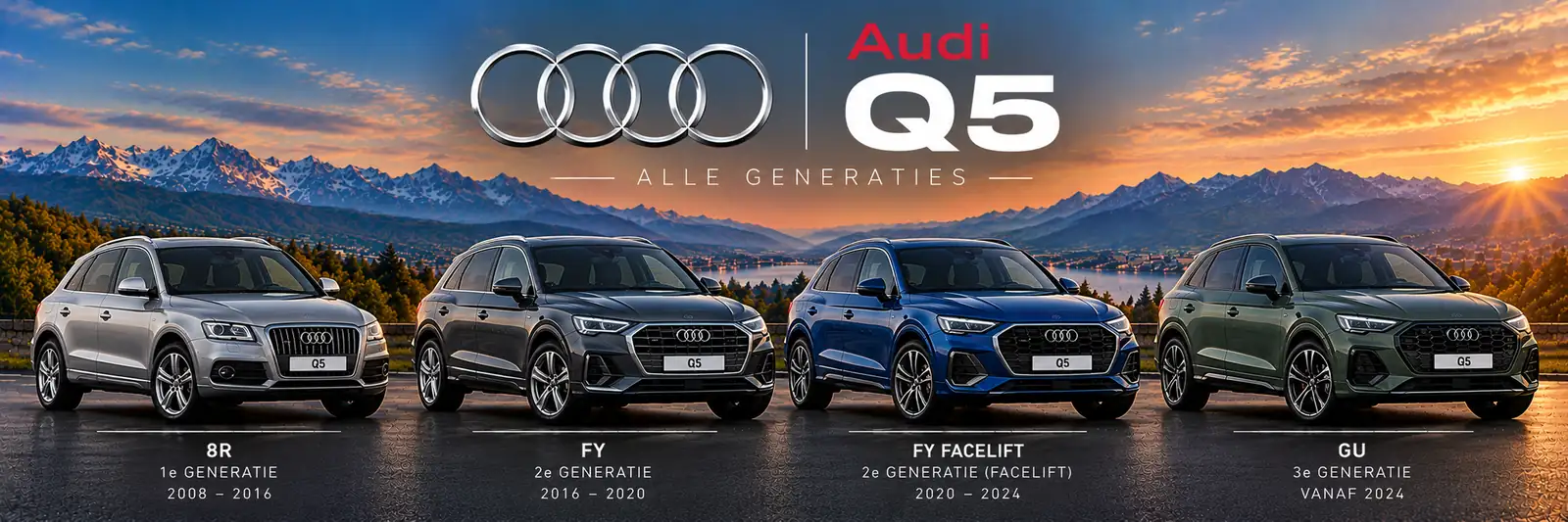 Les générations de l’Audi Q5 côte à côte (illustration)